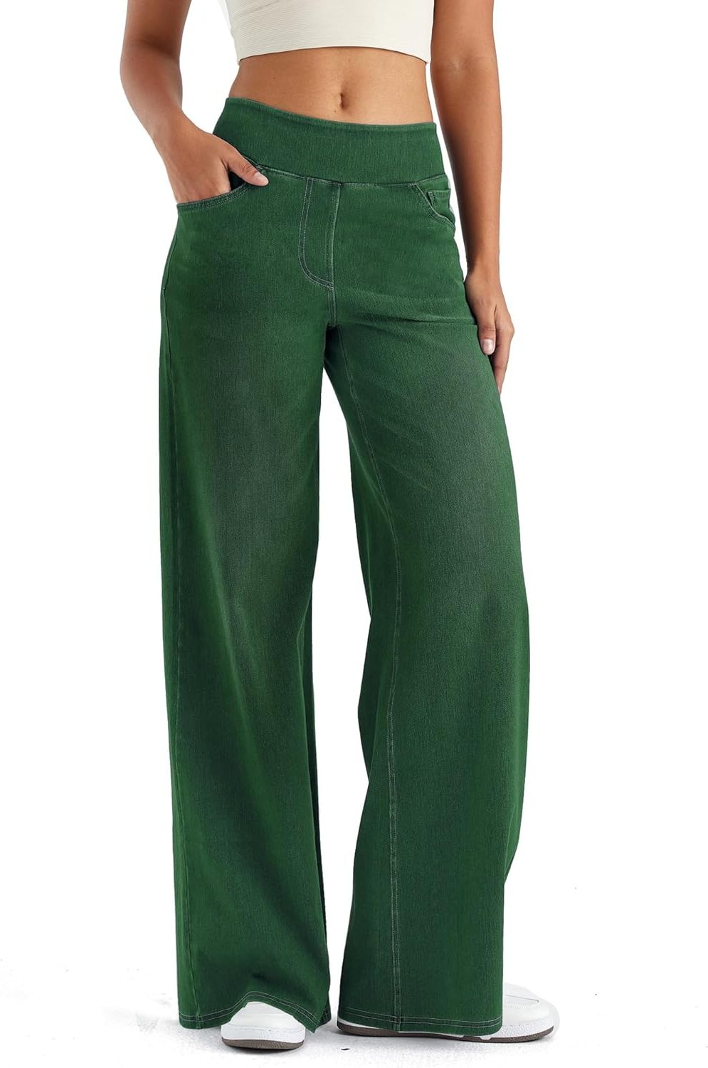 Tabitha | Women's Fleece Lined Pull On Jeans in a Wide Leg Fit