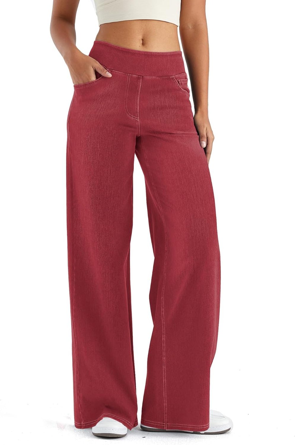Tabitha | Women's Fleece Lined Pull On Jeans in a Wide Leg Fit