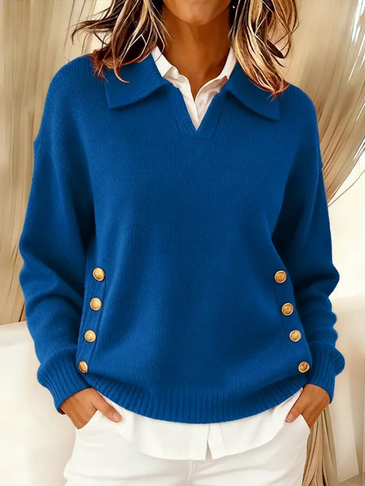 Rosalind | Women's V-Neck Collared Polo Sweater