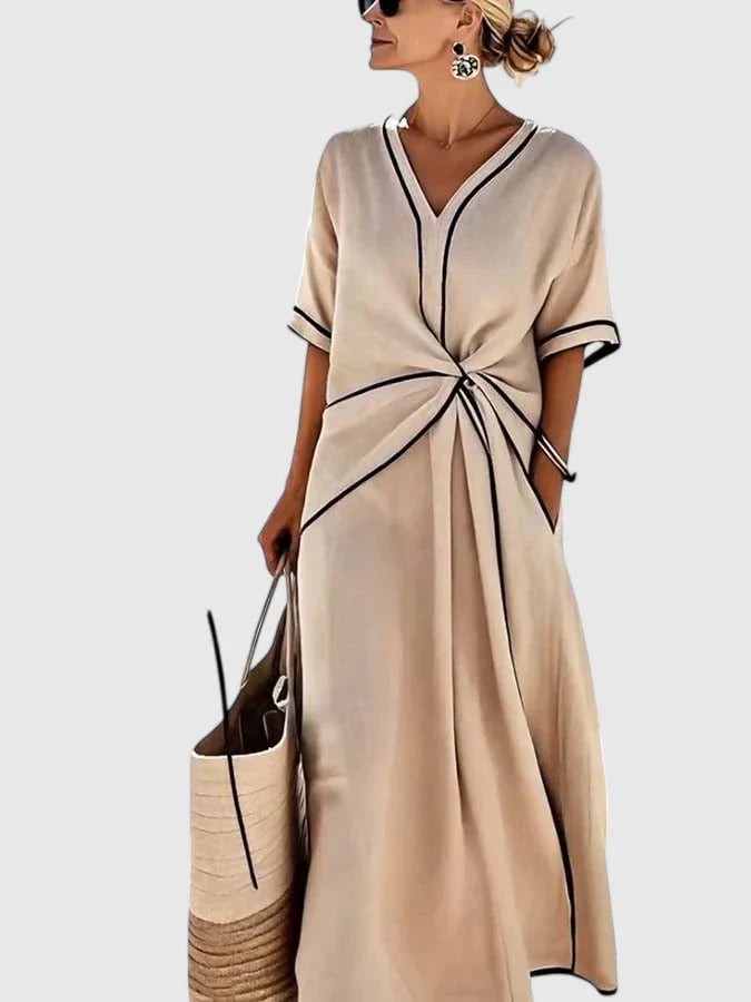 Women's Linen Maxi Dress Casual Summer Beach