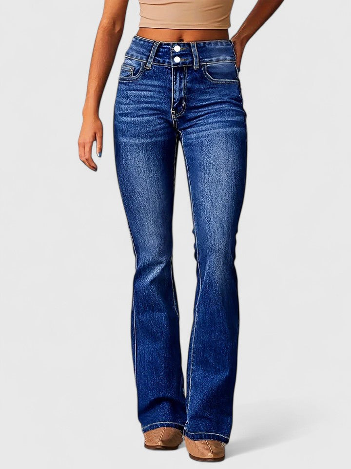 High Waisted Bootcut Flare Jeans Women - Classic Denim