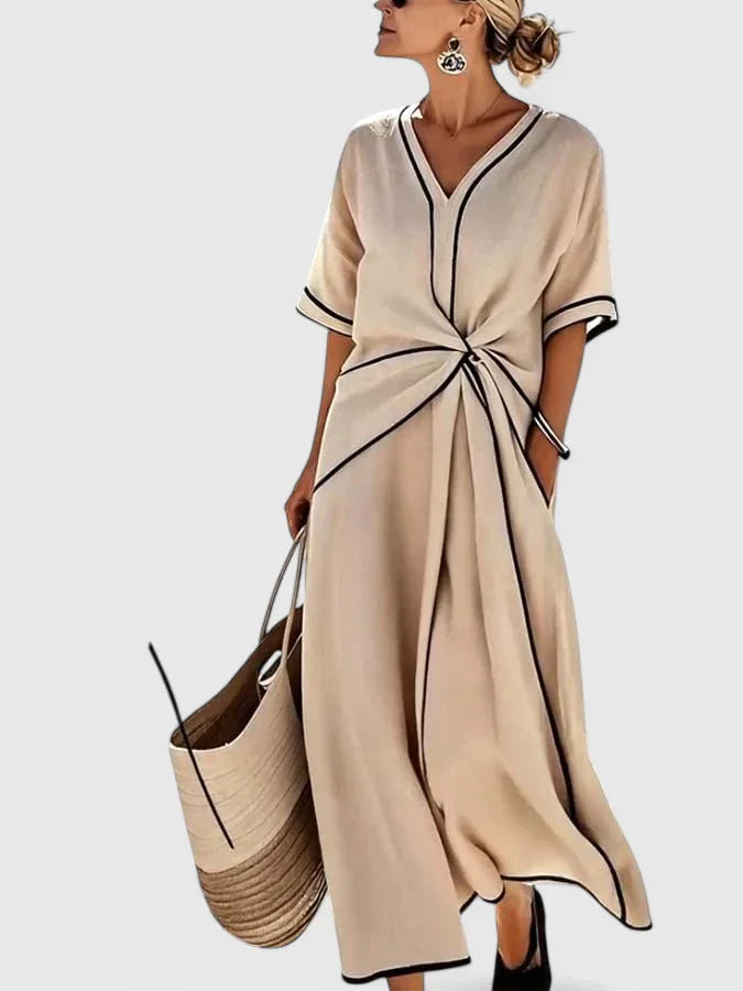 Women's Linen Maxi Dress Casual Summer Beach