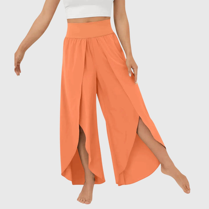 High Waisted Split Flowy Wide Leg Pants Women - Boho Style