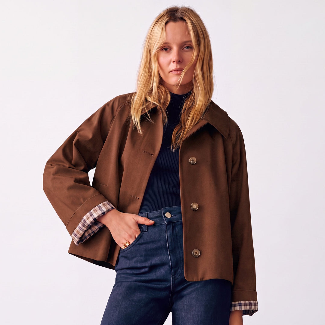 Celestine | Women's Oversized Cropped Trench Jacket