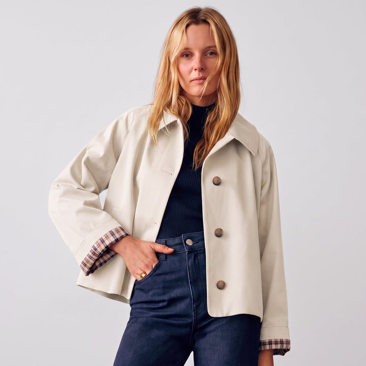 Celestine | Women's Oversized Cropped Trench Jacket