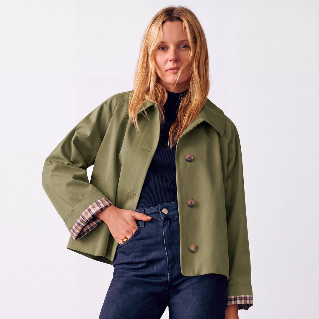 Celestine | Women's Oversized Cropped Trench Jacket