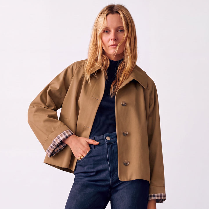 Celestine | Women's Oversized Cropped Trench Jacket