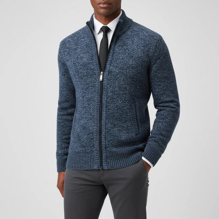 Nathaniel | Men's Cotton Zip-Up Funnel Neck Sweater