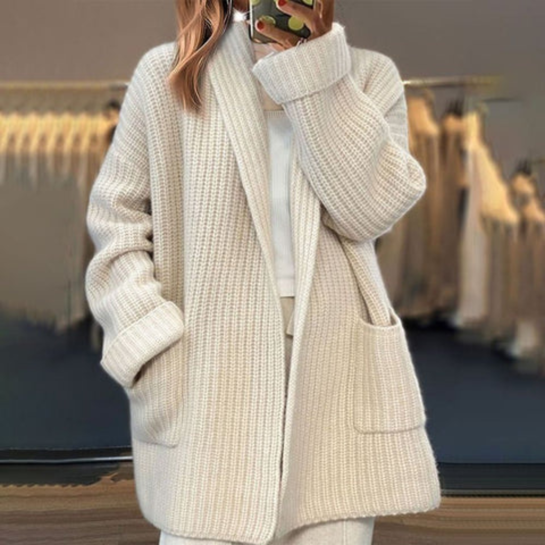 Marisienne | Women's Shawl Collar Cardigan with Deep Pockets