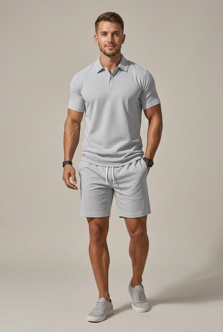 Short Sleeve Polo Shirt and Short Matching Set