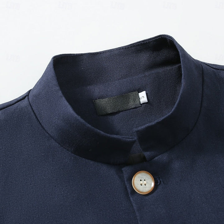 Alistair | Men's Mandarin Collar Cotton Blend Jacket