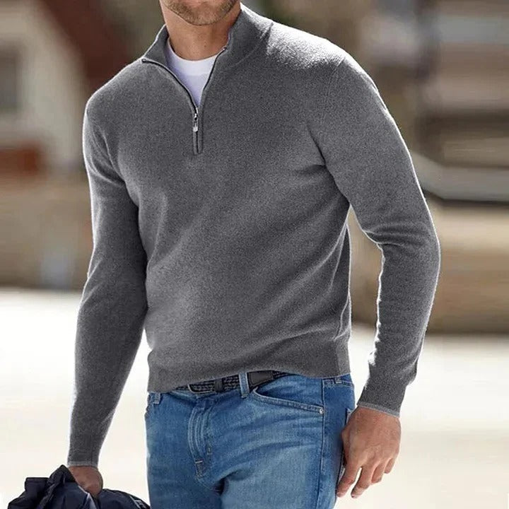 Silas | Men's Soft Quarter-Zip Knit Jumper