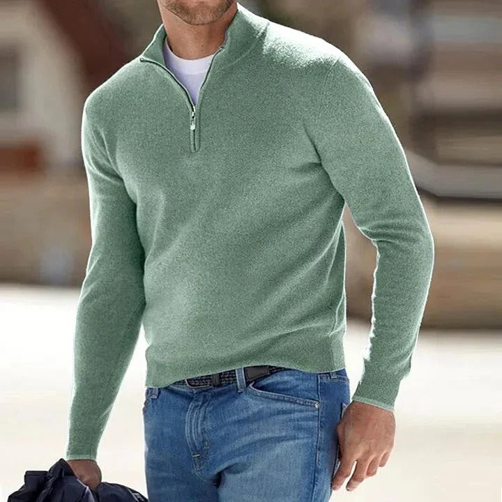 Silas | Men's Soft Quarter-Zip Knit Jumper