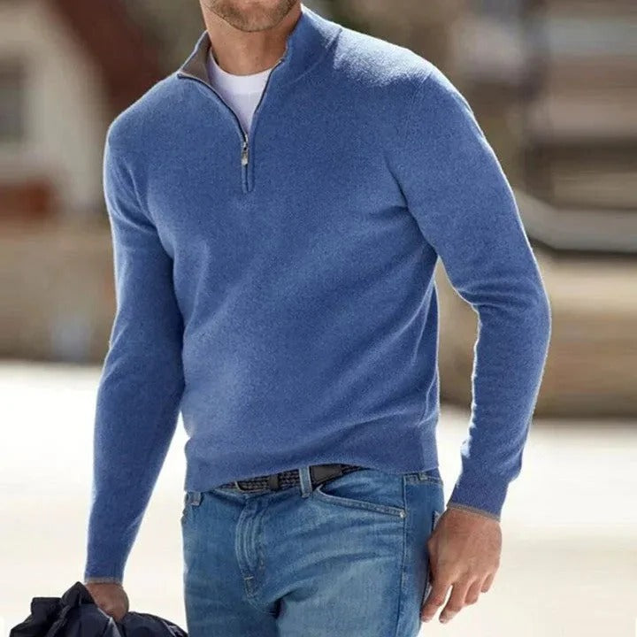 Silas | Men's Soft Quarter-Zip Knit Jumper