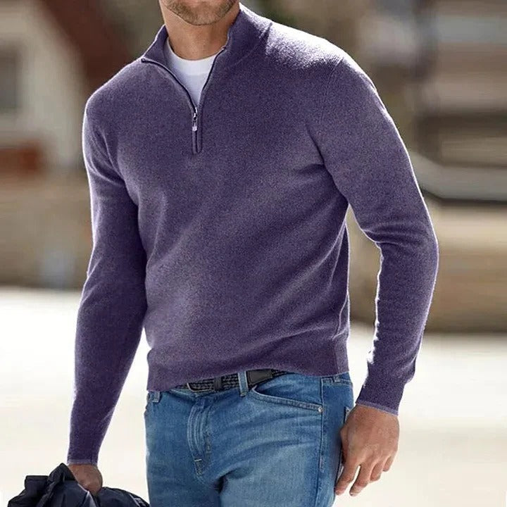 Silas | Men's Soft Quarter-Zip Knit Jumper