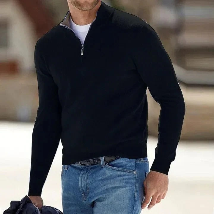 Silas | Men's Soft Quarter-Zip Knit Jumper