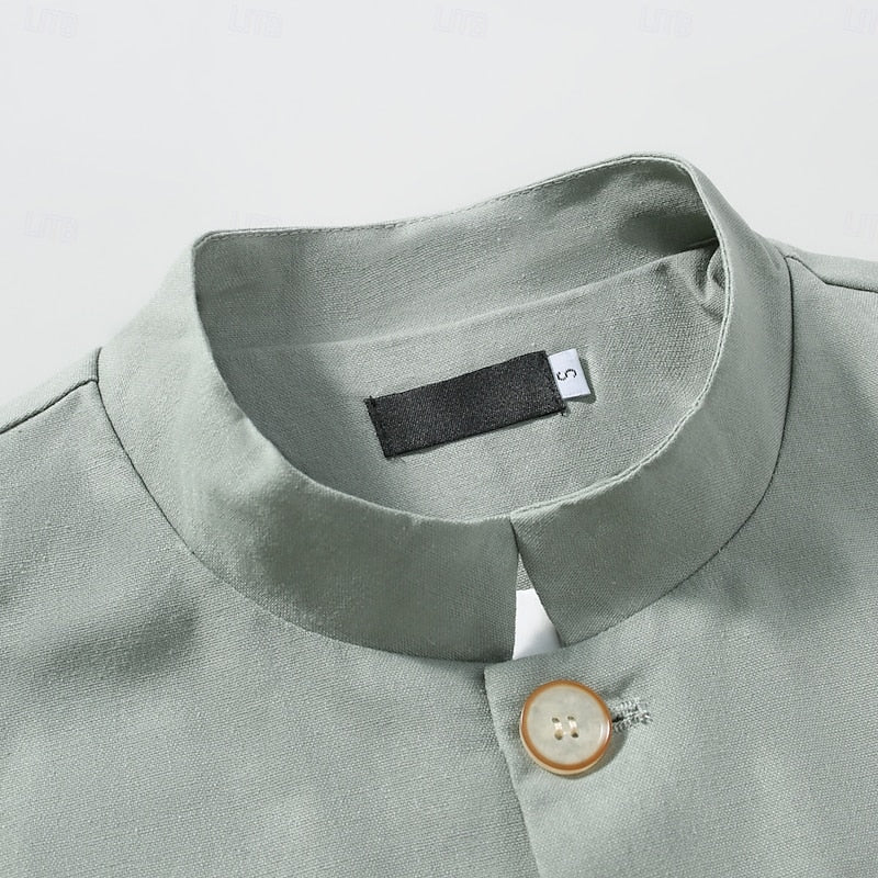 Alistair | Men's Mandarin Collar Cotton Blend Jacket