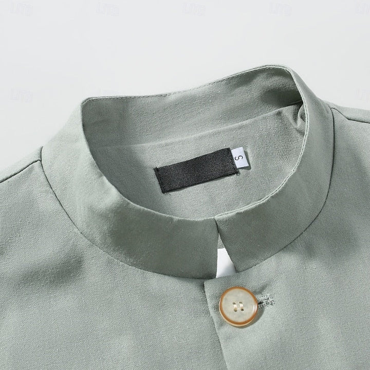 Alistair | Men's Mandarin Collar Cotton Blend Jacket