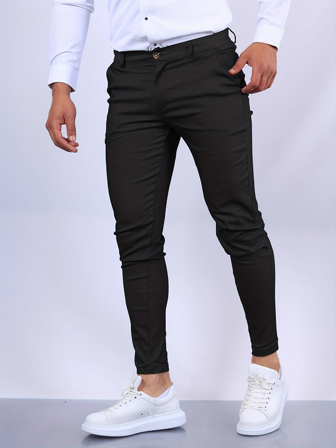 Slim Fit Stretch Flat Front Casual Chino Pant