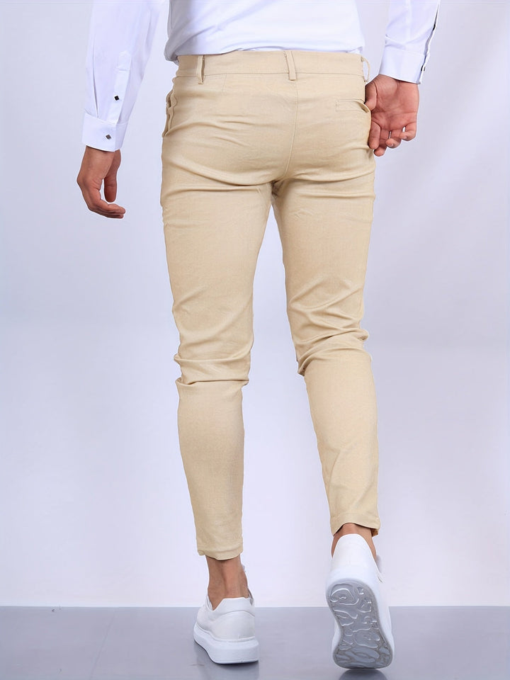 Slim Fit Stretch Flat Front Casual Chino Pant