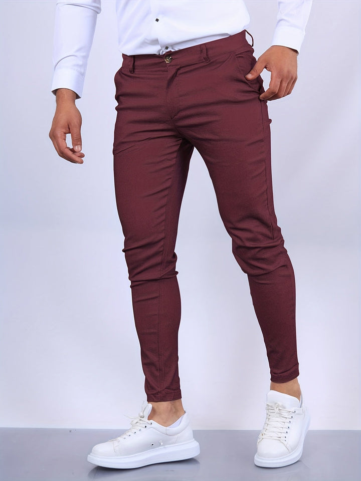 Slim Fit Stretch Flat Front Casual Chino Pant
