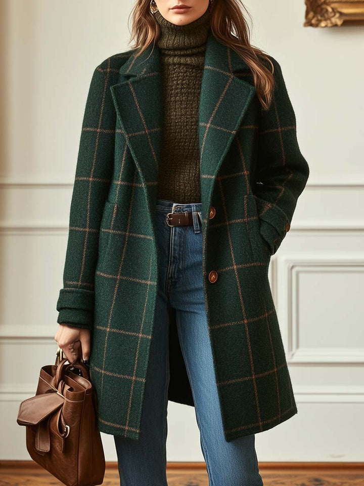 Rosalind | Women's Windowpane Check Tailored Coat