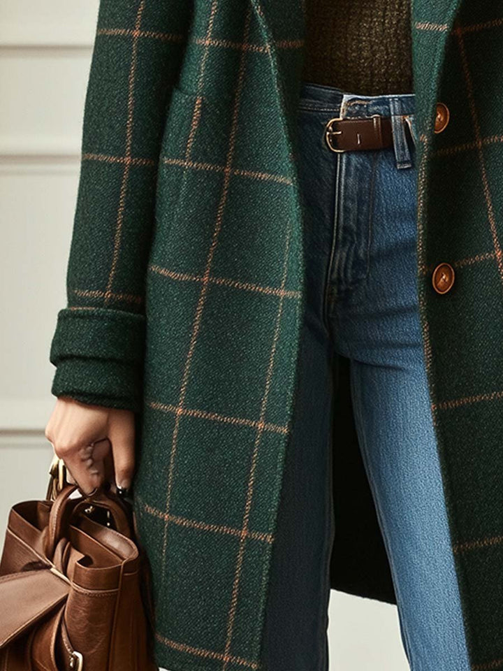 Rosalind | Women's Windowpane Check Tailored Coat