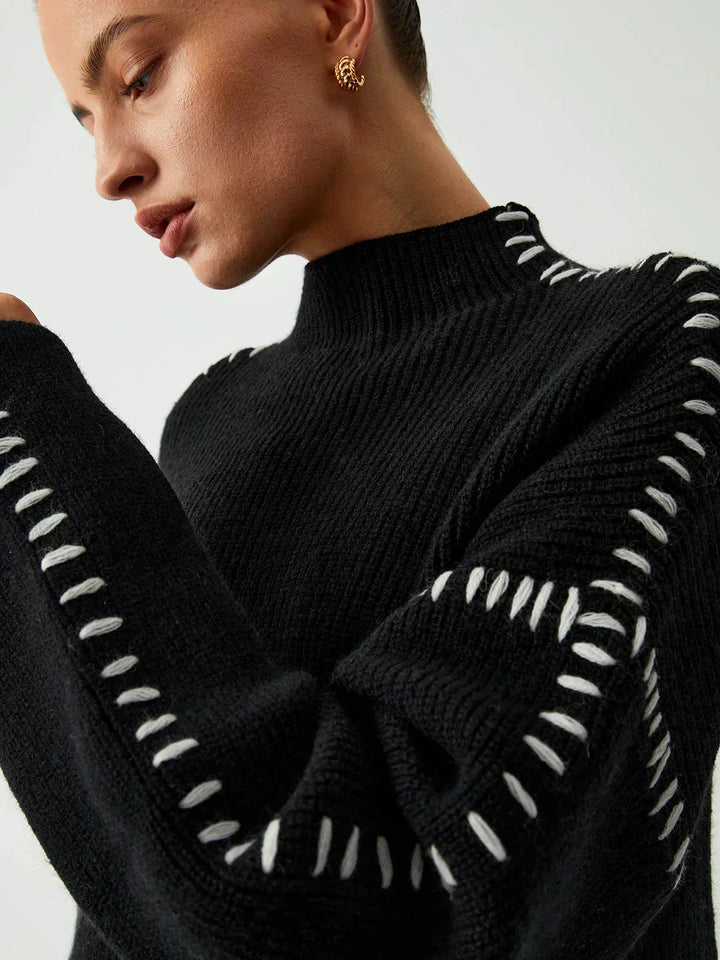 Simone | Women's Ribbed Cropped Mock Neck Sweater