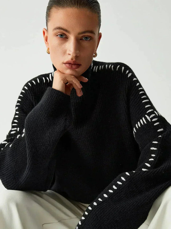 Simone | Women's Ribbed Cropped Mock Neck Sweater