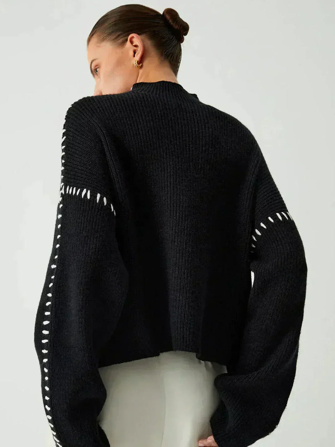 Simone | Women's Ribbed Cropped Mock Neck Sweater