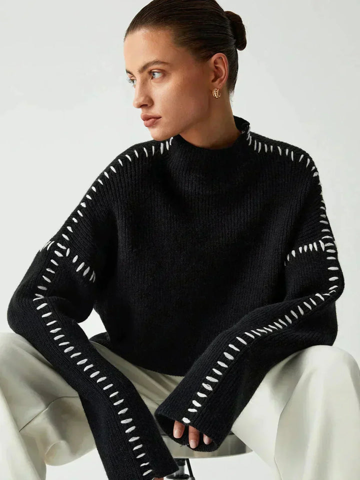 Simone | Women's Ribbed Cropped Mock Neck Sweater