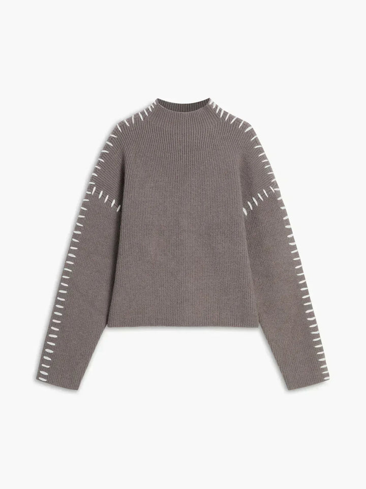 Simone | Women's Ribbed Cropped Mock Neck Sweater