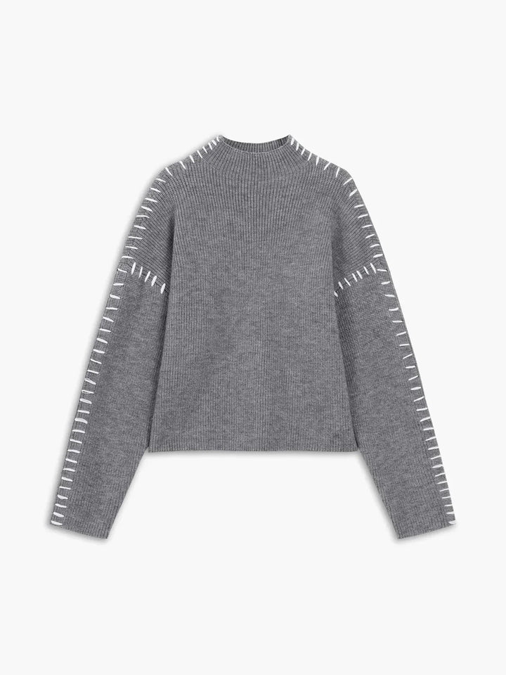 Simone | Women's Ribbed Cropped Mock Neck Sweater