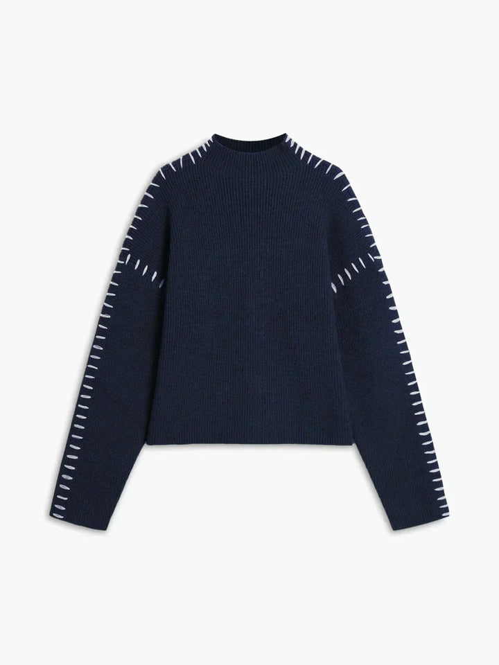 Simone | Women's Ribbed Cropped Mock Neck Sweater