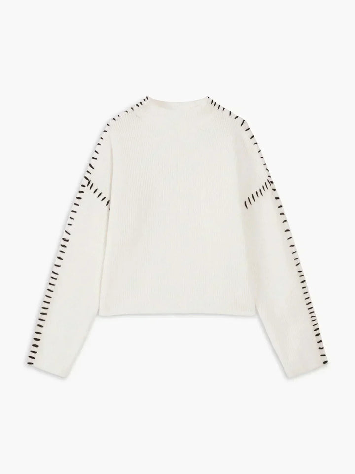 Simone | Women's Ribbed Cropped Mock Neck Sweater