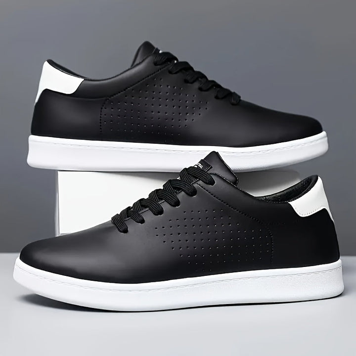 Marcus | Men's Clean Low-Top Sneakers with Perforated Toe