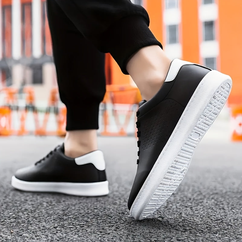 Marcus | Men's Clean Low-Top Sneakers with Perforated Toe