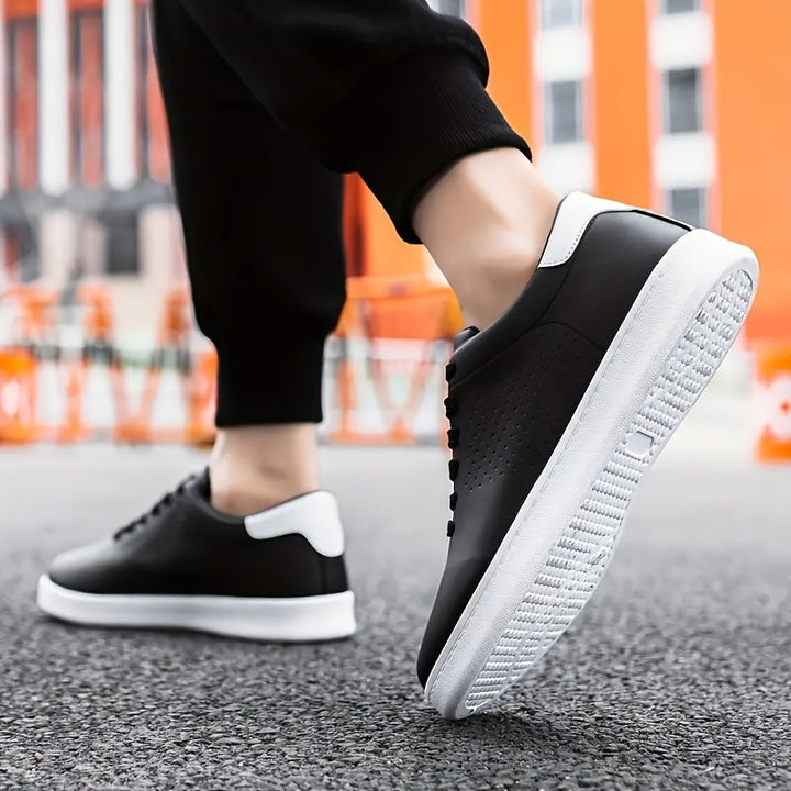 Marcus | Men's Clean Low-Top Sneakers with Perforated Toe