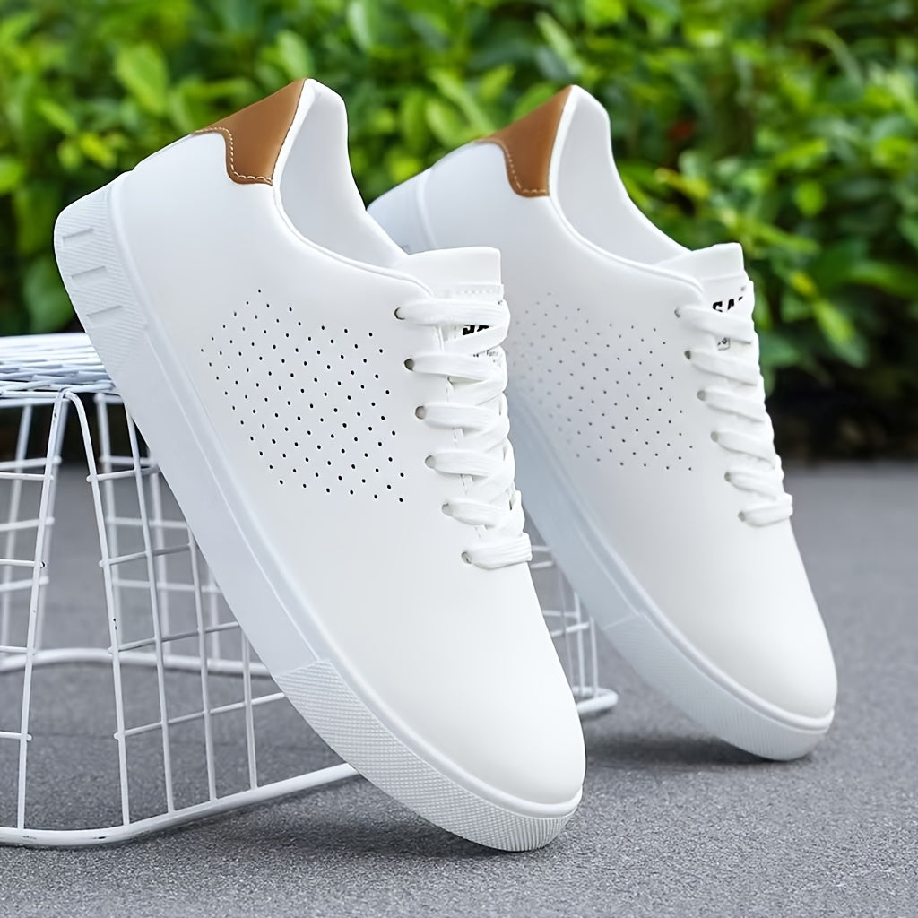 Marcus | Men's Clean Low-Top Sneakers with Perforated Toe