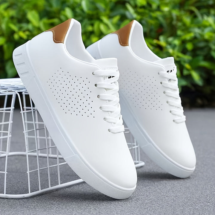 Marcus | Men's Clean Low-Top Sneakers with Perforated Toe