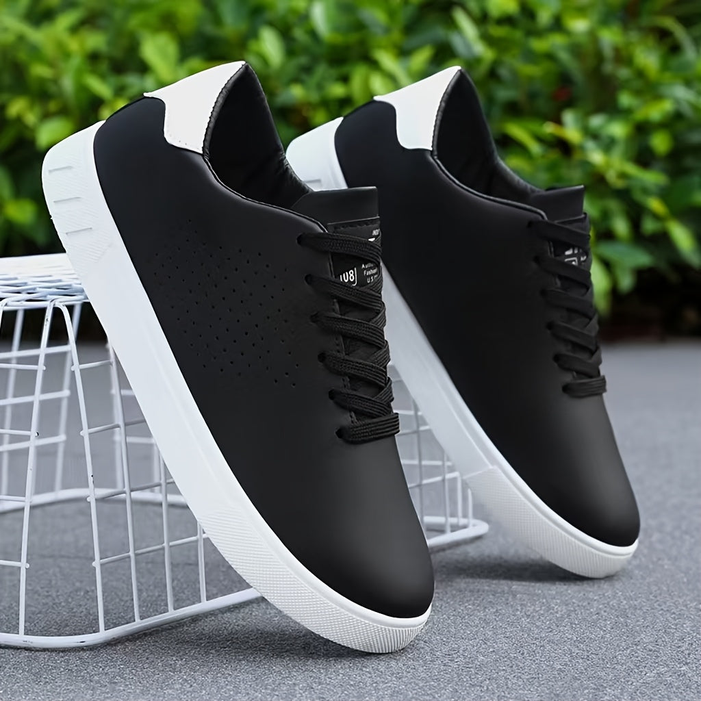 Marcus | Men's Clean Low-Top Sneakers with Perforated Toe