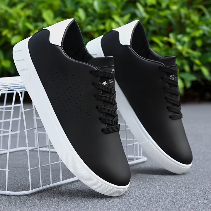 Marcus | Men's Clean Low-Top Sneakers with Perforated Toe