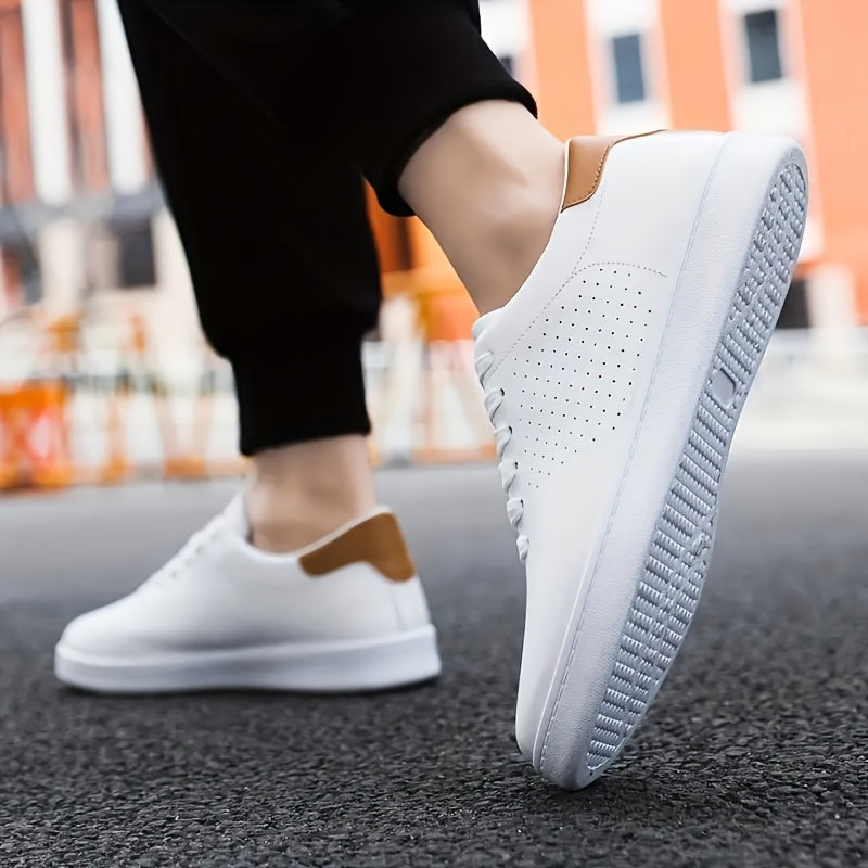 Marcus | Men's Clean Low-Top Sneakers with Perforated Toe