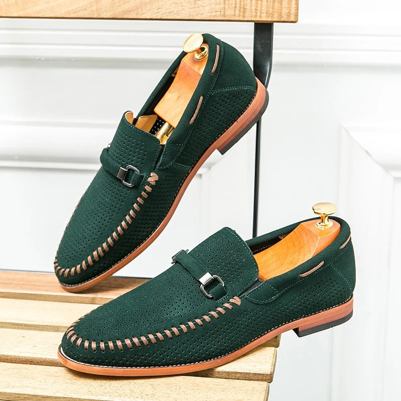 Theo | Men's Suede Slip-On Loafers with Almond Toe