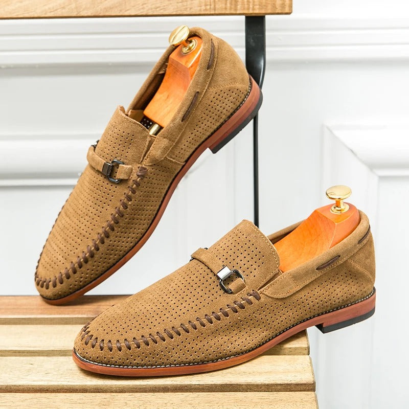 Theo | Men's Suede Slip-On Loafers with Almond Toe