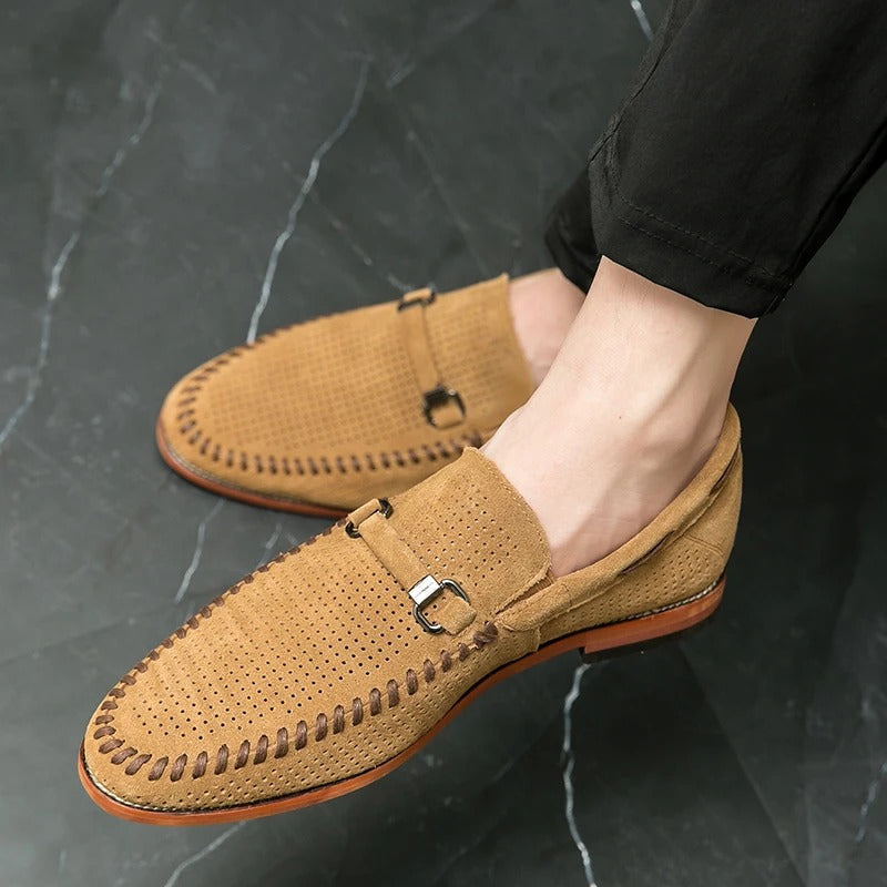 Theo | Men's Suede Slip-On Loafers with Almond Toe