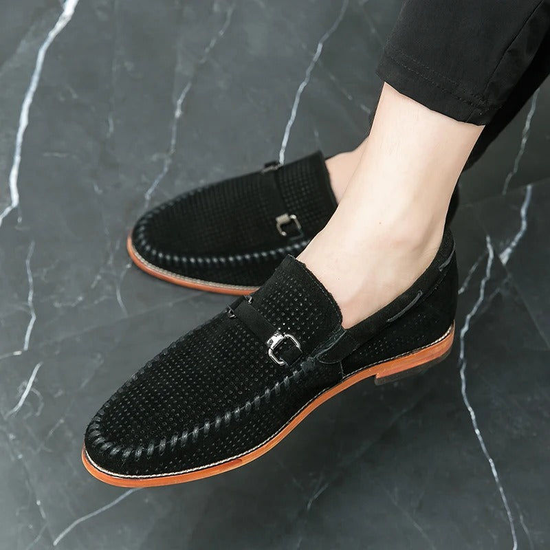 Theo | Men's Suede Slip-On Loafers with Almond Toe