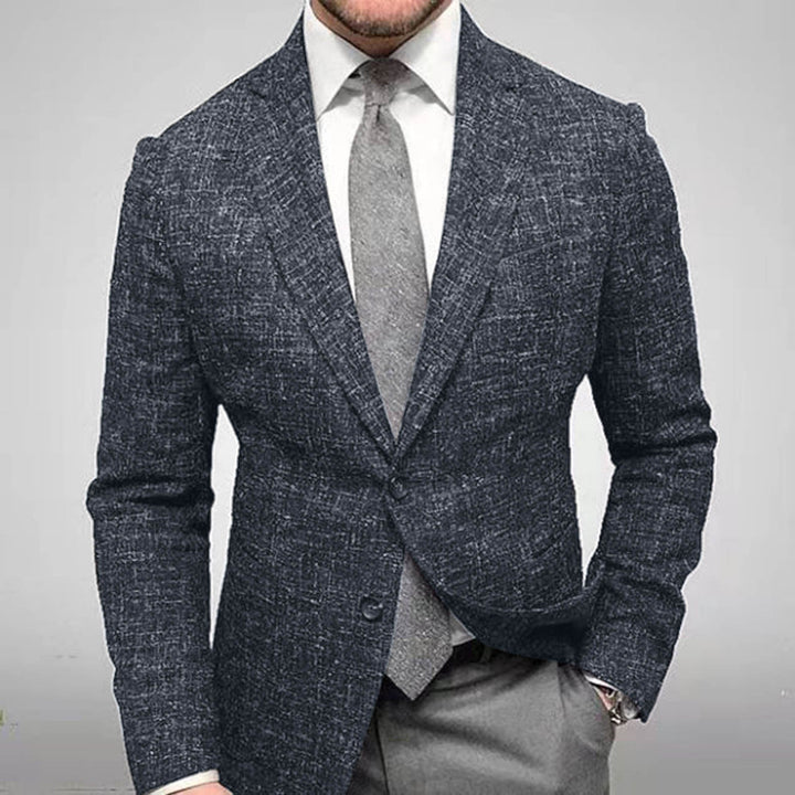 Mens Plaid Check Notch Lapel Single Button Slim Fit Blazer