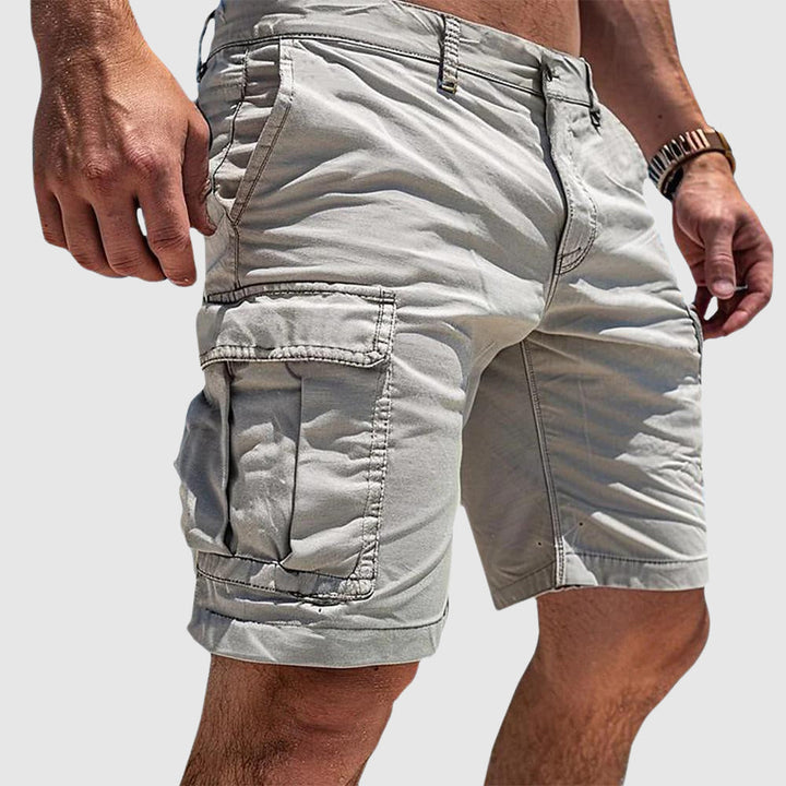 Multi Flap Pocket Washed Cotton Relaxed Fit Cargo Short