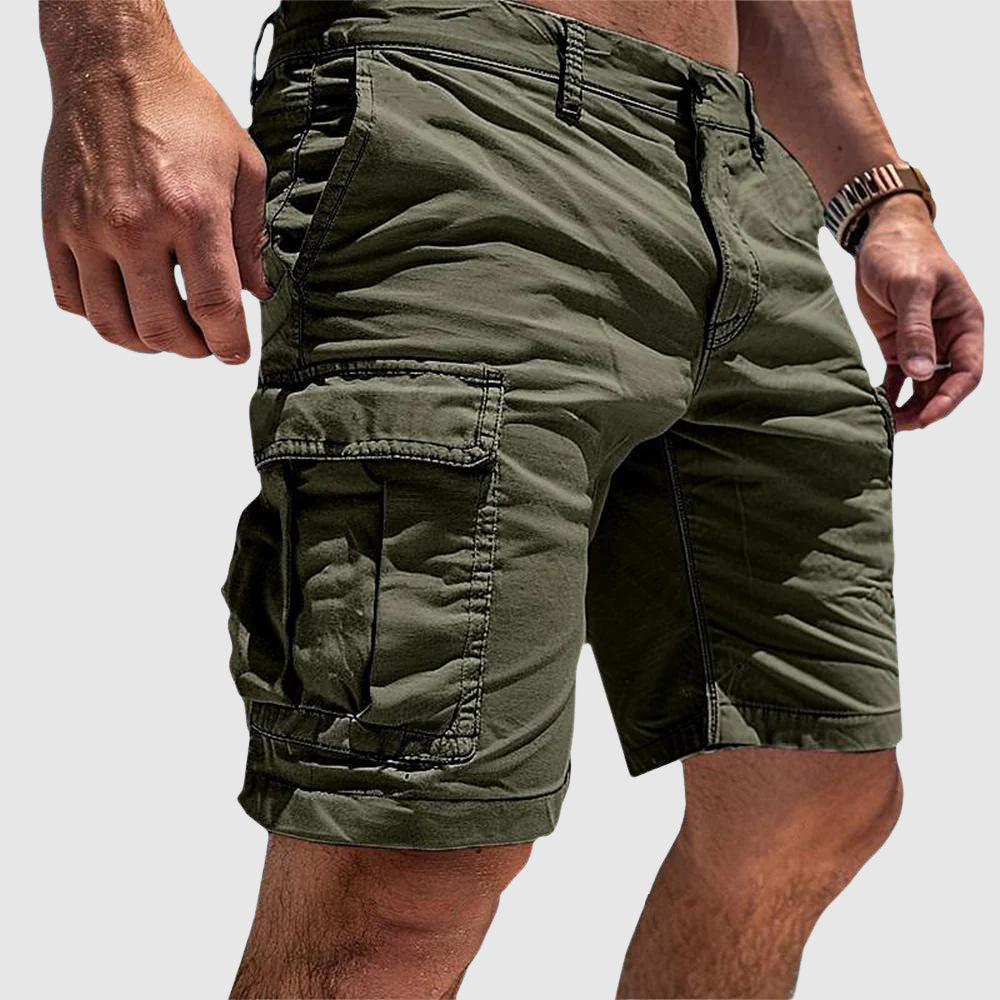 Multi Flap Pocket Washed Cotton Relaxed Fit Cargo Short